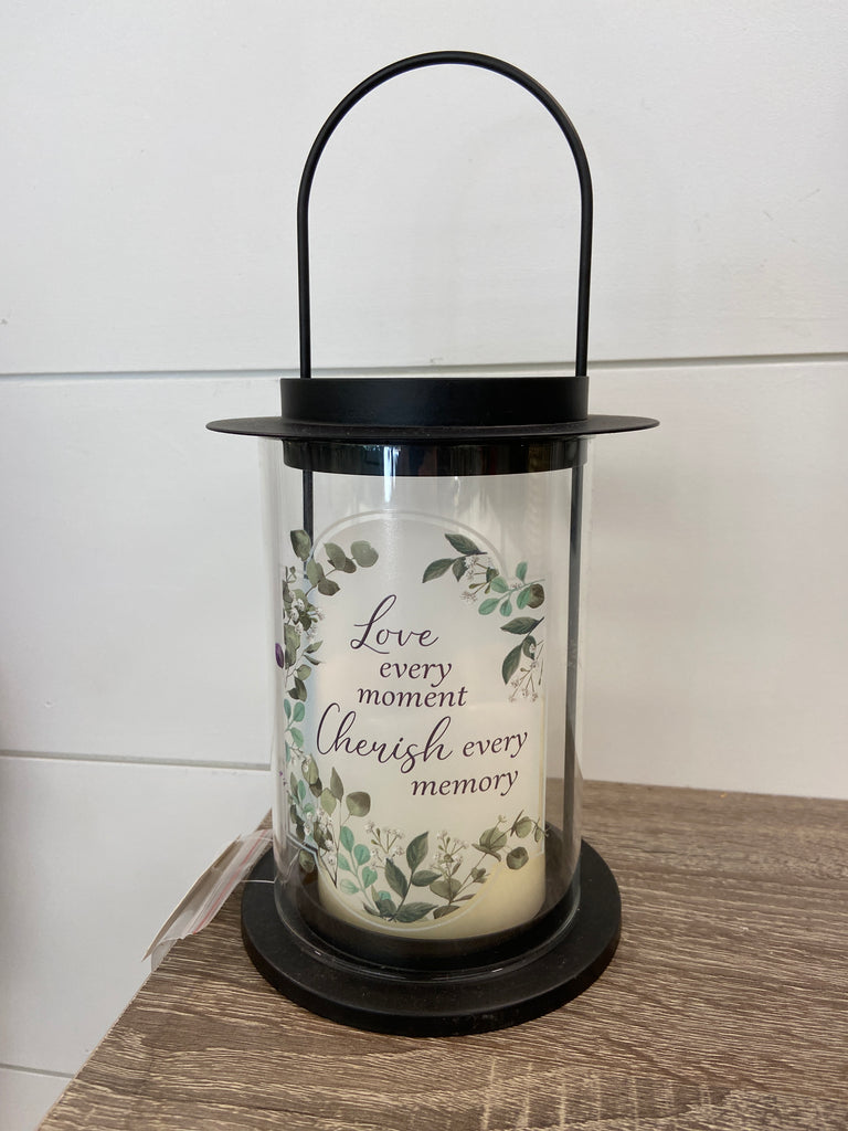 " Love Every Moment' Cylinder Lantern (57642)