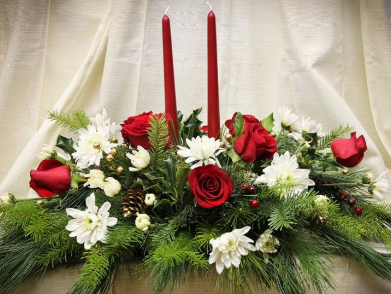 Holiday Centerpiece with Candles