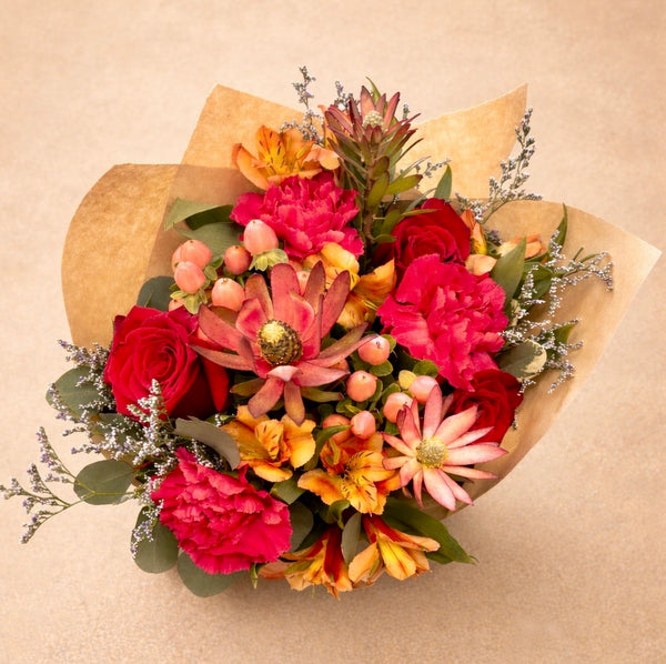 Sweetheart Sunset Wrapped Bouquet
