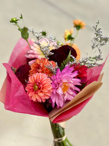 Wrapped Dahlia Bouquet