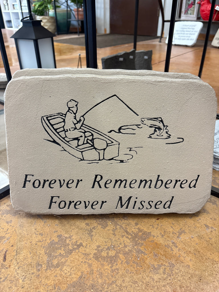 Forever Remembered Fishing Memorial Stone
