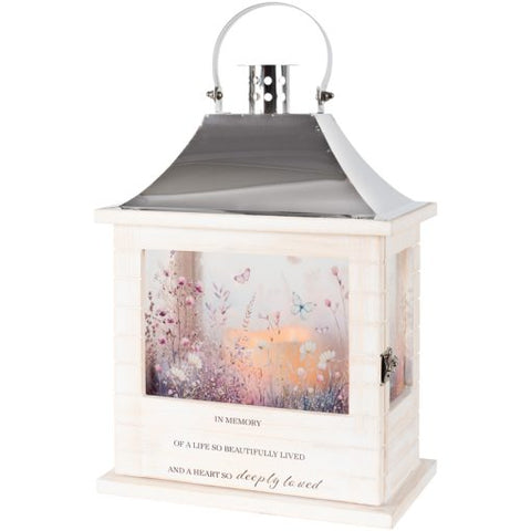 " In Memory" Wooden Slat Lantern (57679)