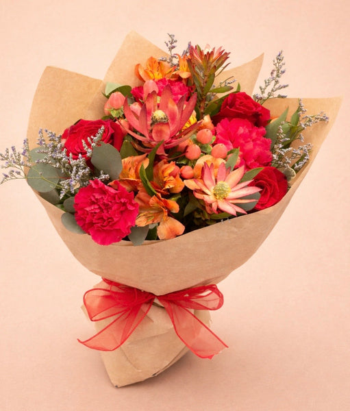 Sweetheart Sunset Wrapped Bouquet