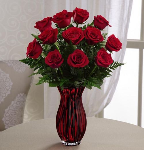 Dozen Long Stem Red Rose Bouquet